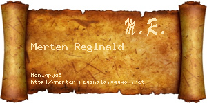 Merten Reginald névjegykártya